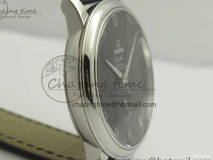 0413 De Ville Prestige Small Second TWF 1:1 Best Edition Black Dial on Black Leather Strap MIYOTA Resilient 8037